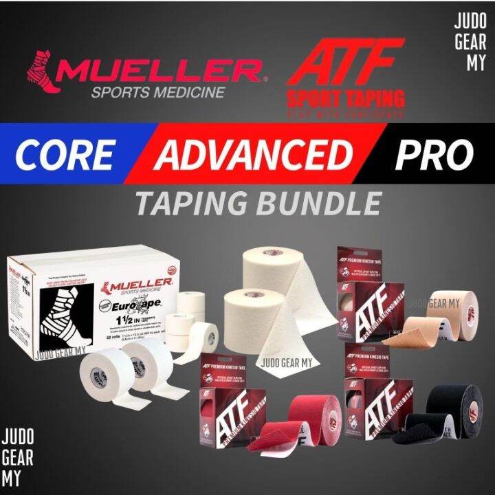 SALE ! MUELLER ATF SPORT Taping Bundle CORE ADVANCED PRO Strapping Tape Underwrap Kinesio Tape