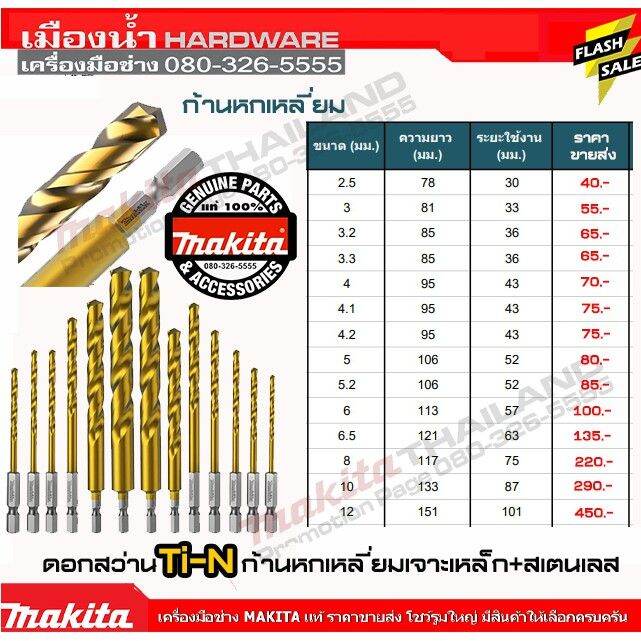 สุดคุ้ม-โปรโมชั่น-makita-ดอกสว่าน-ดอกสว่านแกนหกเหลี่ยม-ti-n-แท้-100-เจาะไม้-เจาะเหล็ก-d-31192-d-31217-d-31223-ราคาคุ้มค่า-ดอก-สว่าน-เจาะ-ปูน-ดอก-สว่าน-เจาะ-เหล็ก-ดอก-สว่าน-เจาะ-ไม้-ดอก-สว่าน-เจาะ-กระเ