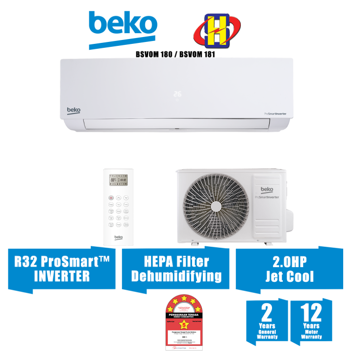 Beko Air Conditioner (1.0HP2.0HP) R32 Inverter BSVOM 090 / BSVOM 091