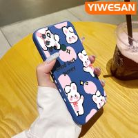 YIWESAN เคสสำหรับ Realme 7i Realme เคส C17โชคดีลายกระต่ายสร้างสรรค์บางดีไซน์ใหม่เคสโทรศัพท์ป้องกันขอบสี่เหลี่ยมเคสนิ่มเคสปลอกซิลิโคนกันกระแทก