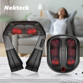 Nekteck Shiatsu Neck and Back Massager with Soothing Heat, Electric Deep  Tissue 3D Kneading Massage Pillow for Shoulder, Leg, Full Body Muscle Pain