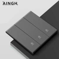 ☏ Light Switch Wall Touch Electrical Grey Ultra-Thin EU 1 2 3 4 Gang 1 2Way On Off TV Power Button Controller Decoration CAT6