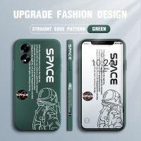 เคสโทรศัพท์สำหรับ OPPO A18 A38ใหม่ NASA Astronaut Design เคสโทรศัพท์ดีไซน์ด้านข้างขอบสี่เหลี่ยมปลอกซิลิโคนน้ำคลุมทั้งหมดเคสป้องกันทนแรงกระแทกกล้อง