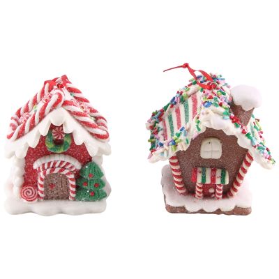 2Pcs Christmas Houses Pendant Silicone House Christmas Trees Decoration Tabletop Decor Candy House Hanging