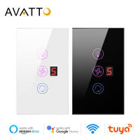 AVATTO สมาร์ท Wifi พัดลมสวิตช์ไฟ,Eu/us พัดลมเพดานโคมไฟสวิทช์ Tuya รีโมทคอนโทรลความเร็วต่างๆทำงานร่วมกับ Alexa, G-Oogle Home