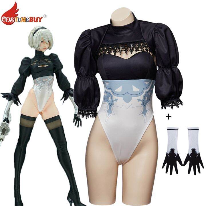 2b-เกม-nier-automata-yorha-no-2-ถุงมือคอสเพลย์เซ็กซี่-บอดี้สูทรถถังชุดว่ายน้ำผู้หญิงเครื่องแต่งกายขนาดสั้น-พร้อมด้วย