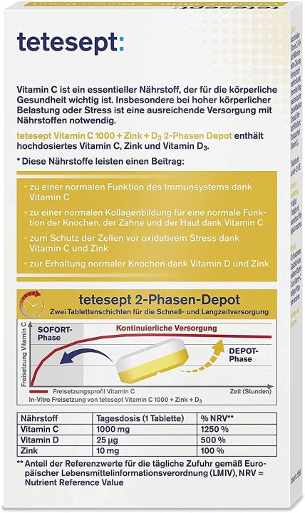 วิตามิน-วิตามินซี-วิตามินซี-1000-mgแท้-tetesept-vitamin-c-1000-zink-d3-วิตามินจากเยอรมัน-exp-2023-วิตามินซี-1000-มก-1-กล่องมี-30-เม็ด