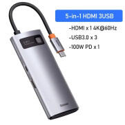Thiết bị mở rộng hiệu Baseus Metal Gleam Series 8-in-1 Multifunctional Type