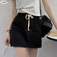 ROK Mini เอวสูงผูกเชือกสำหรับผู้หญิงสายกระโปรงมีกระเป๋าสำหรับการเดินป่าออกกำลังกายกีฬา