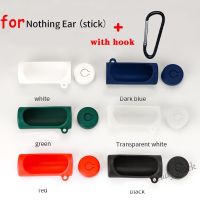 【hot sale】 ◑ C02 Silicone Case for Nothing ear stick Case Solid Color Protection Earphone cover with hook Accessories Charging Box Case