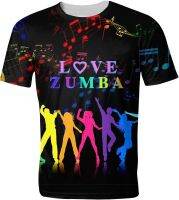 I Love Zumba Unisex 3D Print Couple Double-Sided Short Sleeve Women Men Crew Neck Tee Neck Shirts Leisure Sports