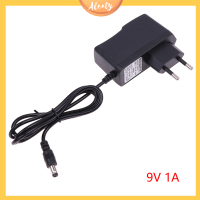 Aleaty? AC DC 9V 1A 1000mA แหล่งจ่ายไฟอะแดปเตอร์ EU ปลั๊กไฟย้อนกลับอะแดปเตอร์ AC 100V-240V Converter ขั้วลบภายในสวิตช์