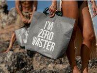 IM ZERO WASTER TOTE BAG-OCEANA กระเป๋าโท้ทพีพีอี(สีโอเชียนา) กระเป๋าช้อปปิ้ง  ถุงช้อปปิ้ง ถุงใส่ของ ไม่ต้องรอแห้งเหมือนถุงผ้า 18X60x43ซม