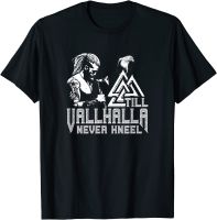 JHPKJTill Valhalla Never Kneel Vi kings Wolf of Odin Men T-Shirt Short Sleeve Casual Cotton O-Neck Summer Mens T Shirts 4XL 5XL 6XL