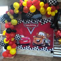 【CC】 ONE TO FOUR Checkered Racing Theme Garland With inch Foil Boy Birthday Decorations Ballon