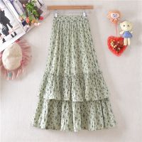 COD DSFERTGERRYYY 2022 floral pleated skirt High waisted chiffon cake skirt