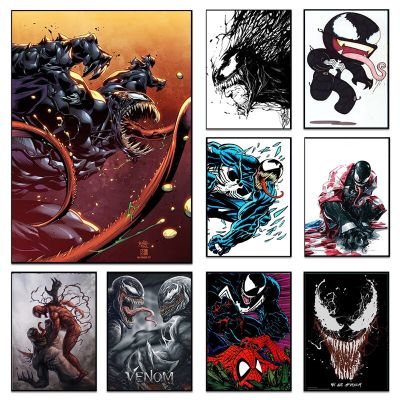 Venom Canvas Paintings-โปสเตอร์ตัวละครภาพยนตร์และภาพพิมพ์ผนังศิลปะ-เหมาะสำหรับตกแต่งผนังห้องนั่งเล่น-Cuadros ยอดนิยม