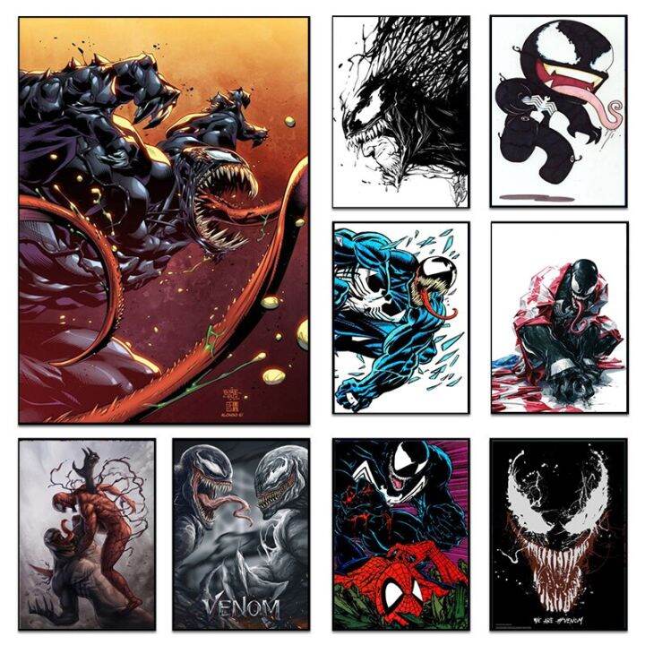 venom-canvas-paintings-โปสเตอร์ตัวละครภาพยนตร์และภาพพิมพ์ผนังศิลปะ-เหมาะสำหรับตกแต่งผนังห้องนั่งเล่น-cuadros-ยอดนิยม