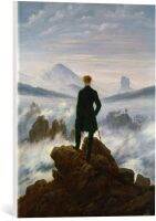 Kunst Für Alle Canvas Print: Caspar David Friedrich คนพเนจรเหนือทะเลหมอกศิลปะภาพพิมพ์ผ้าใบแคนวาสละเอียดบนเปลพร้อมสำหรับแขวนผนัง