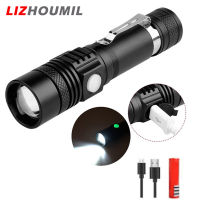 LIZHOUMIL ไฟฉายซูมอลูมิเนียมกลางแจ้งระยะไกลแบบชาร์จสว่างมากแบบ Usb ไฟฉาย Led V6ได้