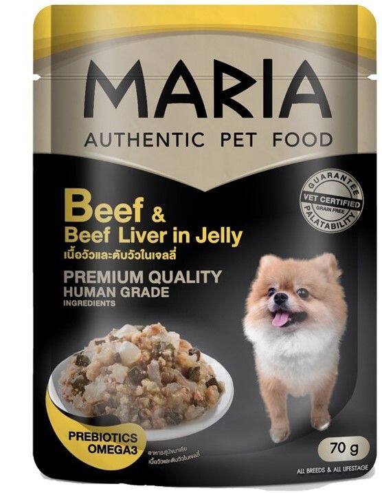 petclub-maria-dogfood-อาหารเปียกสุนัข-รสเนื้อวัวและตับวัวในเจลลี่-70g