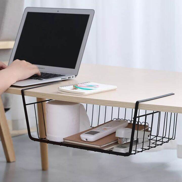 MOS Home Office Desk Wire Organizer Under Table Storage Rack Lazada PH