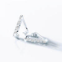 SWAN - Triangle Baguette Cuff ต่างหูหนีบเงินแท้ คล้องหู ไม่ต้องเจาะ ฝังเพชรคิวบิกเซอร์โคเนีย cubic zirconia