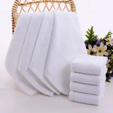 10pcs White Cheap Face Towel Small Hand Towels Kitchen Towel Hotel  Restaurant Kindergarten Cotton Towel