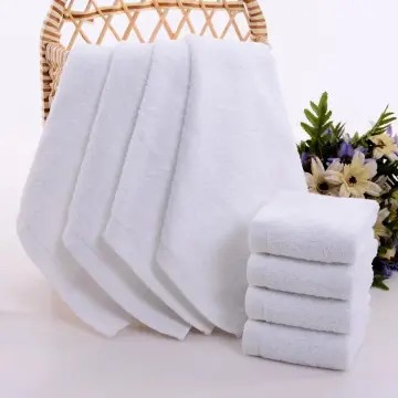 10pcs/Lot White Small Face Hand Towels Kitchen Hotel Restaurant  Kindergarten Cotton Towel for Beauty Salon