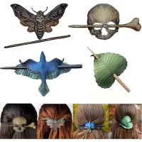 【cw】 Hair Pin Stick Death Moth Clip Sticks Hairpin with Faux Fork Tortoise Bun Cover 【hot】 !