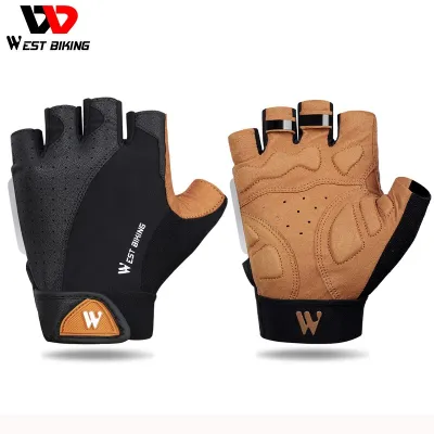 WEST BIKING Summer Cycling Gloves Half Finger Gym Sports Track Mitts For Men Women Non-Slip Breathable Motorcycle Bike Gloves