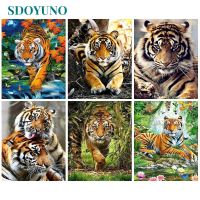 SDOYUNO Oil Painting 40*50cm Tigers Drawed By Numbers Diy Artwork For Adults Acrylic Color Paint on Canvas Animal Unique Home Gi