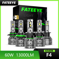 FATEEYE ใหม่ล่าสุด A700 F4 LED ไฟหน้ารถ 6500K สว่างมาก 60W 13000LM 9005 9006 9012 H1 H3 H4 H7 H11 H13 LED ไฟหน้าหลอดไฟหมอกไฟสูง/ต่ำ Plug and Play Spot 2 ชิ้นรับประกัน 1 ปี