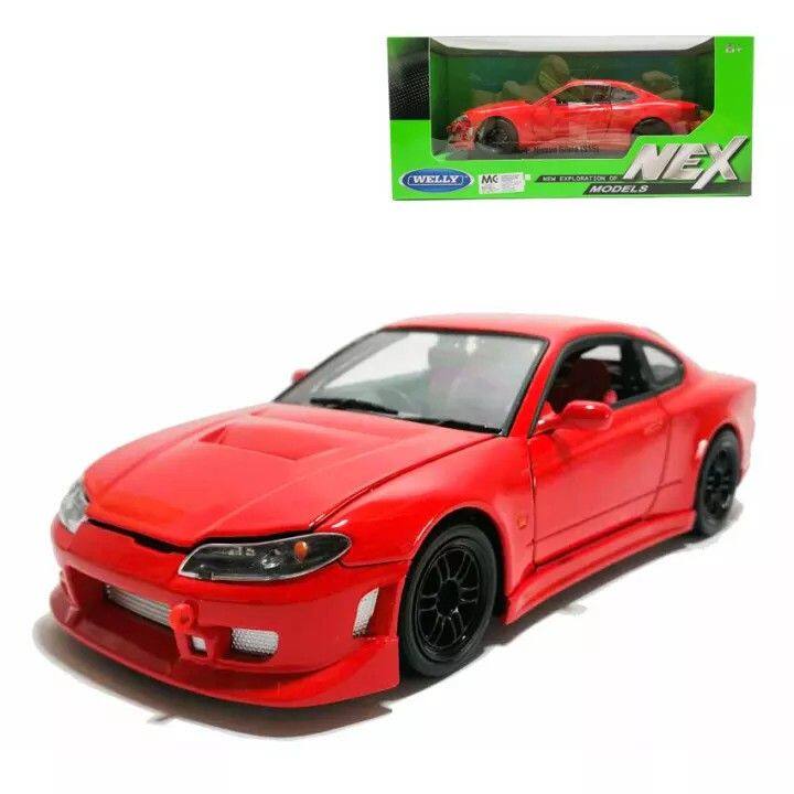 รถโมเดล-welly29370-1-24-nissan-silvia-s15-สีแดงสวย-ประตูและกระโปรงหน้าเปิดได้