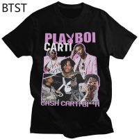 เสื้อยืดฮิปฮอป Playboi Carti เสื้อยืดพิมพ์ลายกราฟิกเสื้อยืดเสื้อผู้ชายแขนสั้นสวมใส่ในฤดูร้อนเสื้อยืดโอเวอร์ไซส์