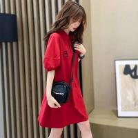 2022 New Spring  Summer and Autumn Can Wear Large Size Fat Mm To Cover The Belly  Cover The Meat and Show Thin Polo Collar Short-sleeved T-shirt Shirt