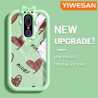 YIWESAN เคสสำหรับ OPPO F11 A9X A9 2019น่ารักลายการ์ตูนช็อคโกแลตลายหัวใจสีสันสดใสโปร่งใสกันกระแทกนิ่มโปร่งใสโปร่งใสโปร่งใสดี