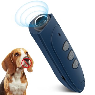 อุปกรณ์ฝึกตัวแทนจำหน่ายสุนัขสำหรับสัตว์เลี้ยงใช้กันเห่าอัลตราโซนิคไฟ LED ใช้กันเห่าอัลตราโซนิคพร้อมชาร์จแบตเตอรี่ USB