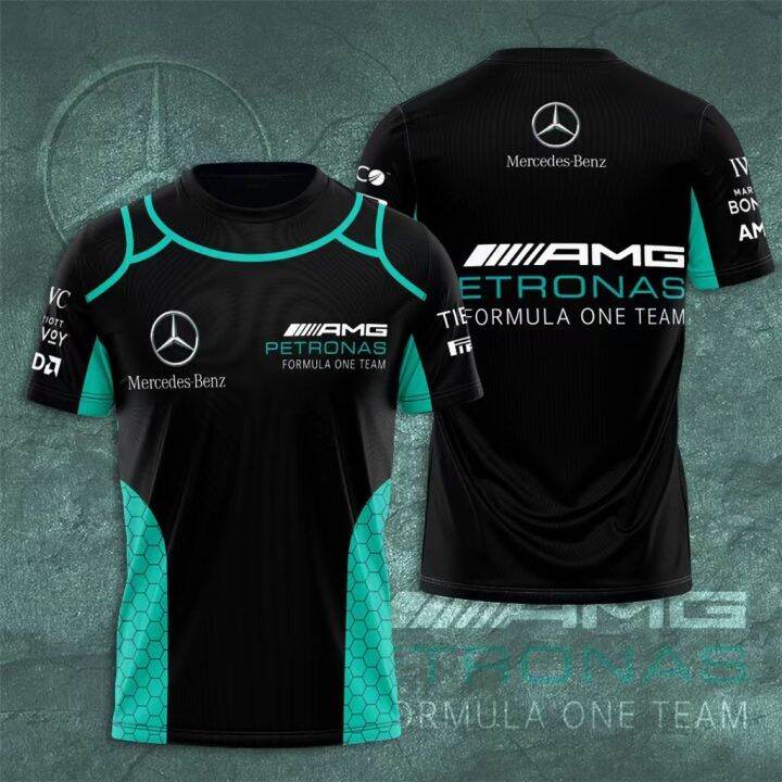 2023แฟชั่น-f1แข่ง3d-เสื้อยืดฤดูร้อนแขนสั้น-benz-amg-ronas-ลำลองสำหรับบุรุษฮอนด้ายามาฮ่าเสื้อยืดท็อปส์