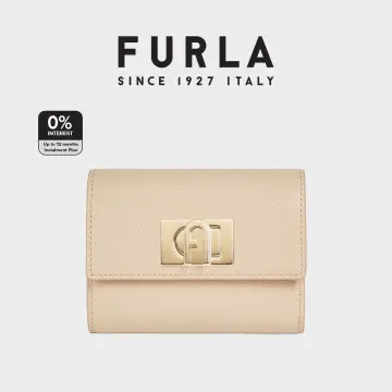 Shop FURLA FURLA 1927 Plain Leather Small Wallet Logo Folding