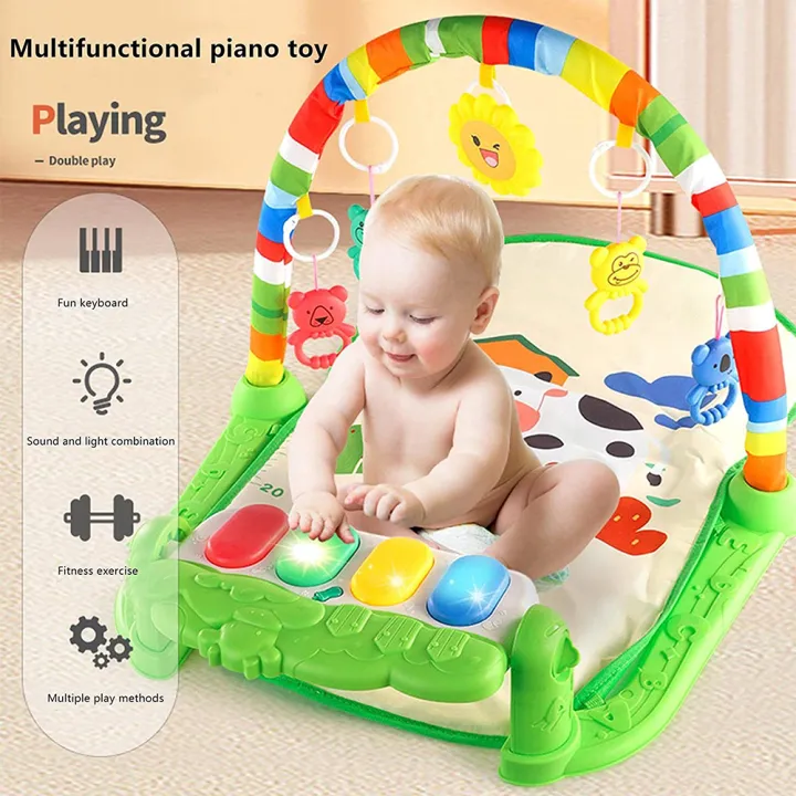 SAWU Baby Piano Gym Mat, Baby Activity Gym & Play Mat With Arches And ...