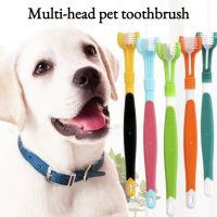 Hot Selling Three Sided Pet Toothbrush Dog Brush Addition Bad Breath Tartar Teeth Care Dog Cat Cleaning Mouth Toothbrush Brushes  Combs