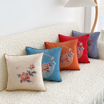 45x45cm Chinese Style High Precision Jacquard Pillow Cover Throw Cushion Cover Waist Pillow Case Flower Bedside Cushion For Decorative Pillowcover For Sofa