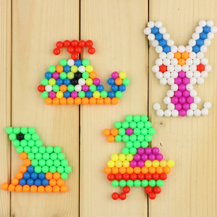 Magic Beads Kits Water Sticky Perler Beados Pegboard Set Fuse Jigsaw Puzzle  Education Toys for Kids