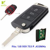 【■】 islwpi KEYECU Golf 7 Stylish Remote Car Key 433Mhz 1J0 959 753 P สำหรับ VW Golf Passat SEAT : Leon, Toledo 1999-2001