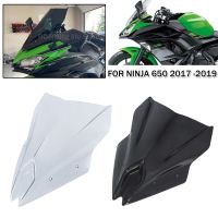 สำหรับ Kawasaki สำหรับ Ninja650 2017 2018 2019รถจักรยานยนต์แข่งกระจกบังลมกระจกสองชั้นที่เบนทางลม