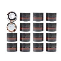 10Pcs Amber Glass Cosmetic Jar 5G 10G Face Cream Bottles Lip Balm Pot Sample Skin Care Pot Makeup Vials Containers Travel Bottle