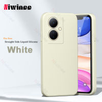 NIWINEE ซิลิโคนเหลวขอบตรงสำหรับ VIVO Y78 5G เคสโทรศัพท์เลนส์รวมทุกอย่างป้องกันการตกใหม่บางเฉียบเรียบง่ายสร้างสรรค์มีสไตล์เคสโทรศัพท์นุ่ม