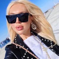 Luxury Black Oversized Square Sunglasses Woman Fashion Vintage Style Sun Glasses Female Brand Designer Big Frame Oculos De Sol