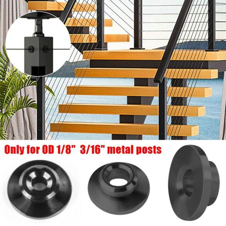 OKDEALS 3/16" Protective Level Metal Posts Cable Railing Kit Metal
